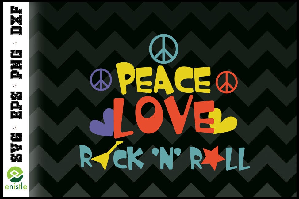 Free 262 Peace Love Rock And Roll Svg SVG PNG EPS DXF File