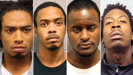 Tabari Young, 22, Bryon Champ, 21, Brad Jett, 22, and Kewane Gatewood, 20, were all charged with three counts of attempted murder and aggravated battery with a firearm in gang-related mass shooting in Chicago.