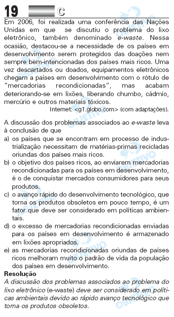 Resolução Comentada - Questão 19