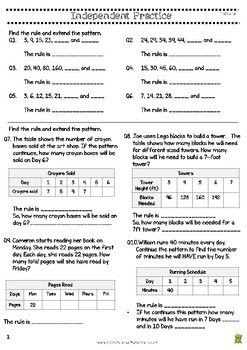 Numerical Patterns Worksheets 4th Grade - Brent Acosta's Math Worksheets