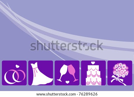 stock vector wedding invitation on purple background
