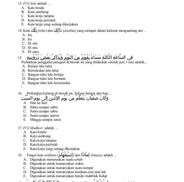 Soal Bahasa Arab Untuk Anak Sd Kelas 1 - Guru Paud