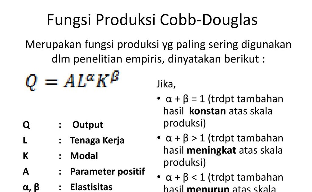 Contoh Soal Fungsi Produksi