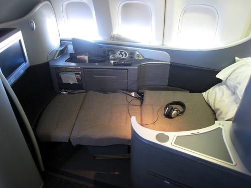 United airlines First Class Suite in bed mode--ua