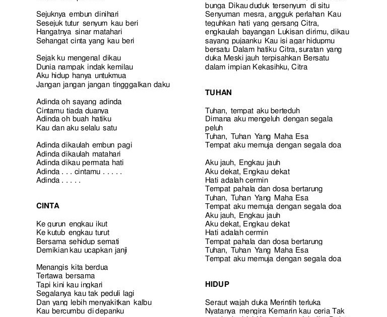Arti Lirik Lagu Cinta Dalam Hati - Pantun Cinta