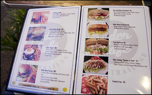Rider Cafe, Phuket Town - Menu
