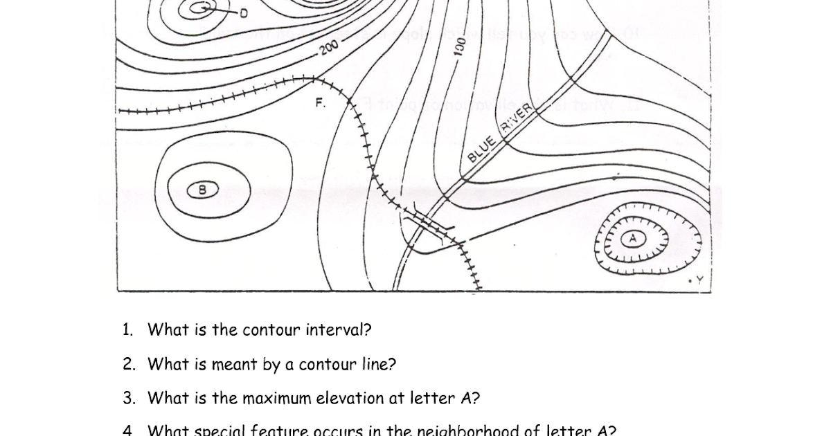 Earth Science Topographic Map Worksheet Answer Key | map ...