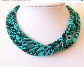 CIJ SALE Long Beaded Crochet Rope Necklace - Beadwork - Elegant - Geometric - Patchwork - Multi Color - Black - Turquoise - Teal - Emerald - lutita CIJ SALE Long Beaded Crochet Rope Necklace - Beadwork - Elegant - Geometric - Patchwork - Multi Color - Black - Turquoise - Teal - Emerald - lutita