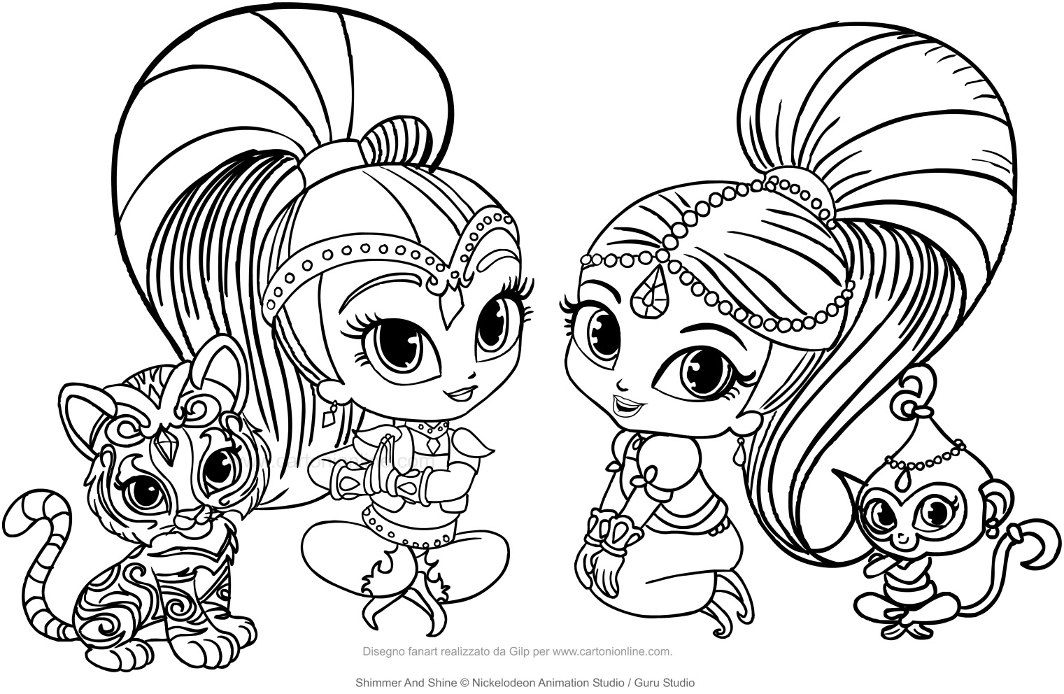 Imagenes Para Colorear De Shimmer Y Shine Imagenes Para Colorear