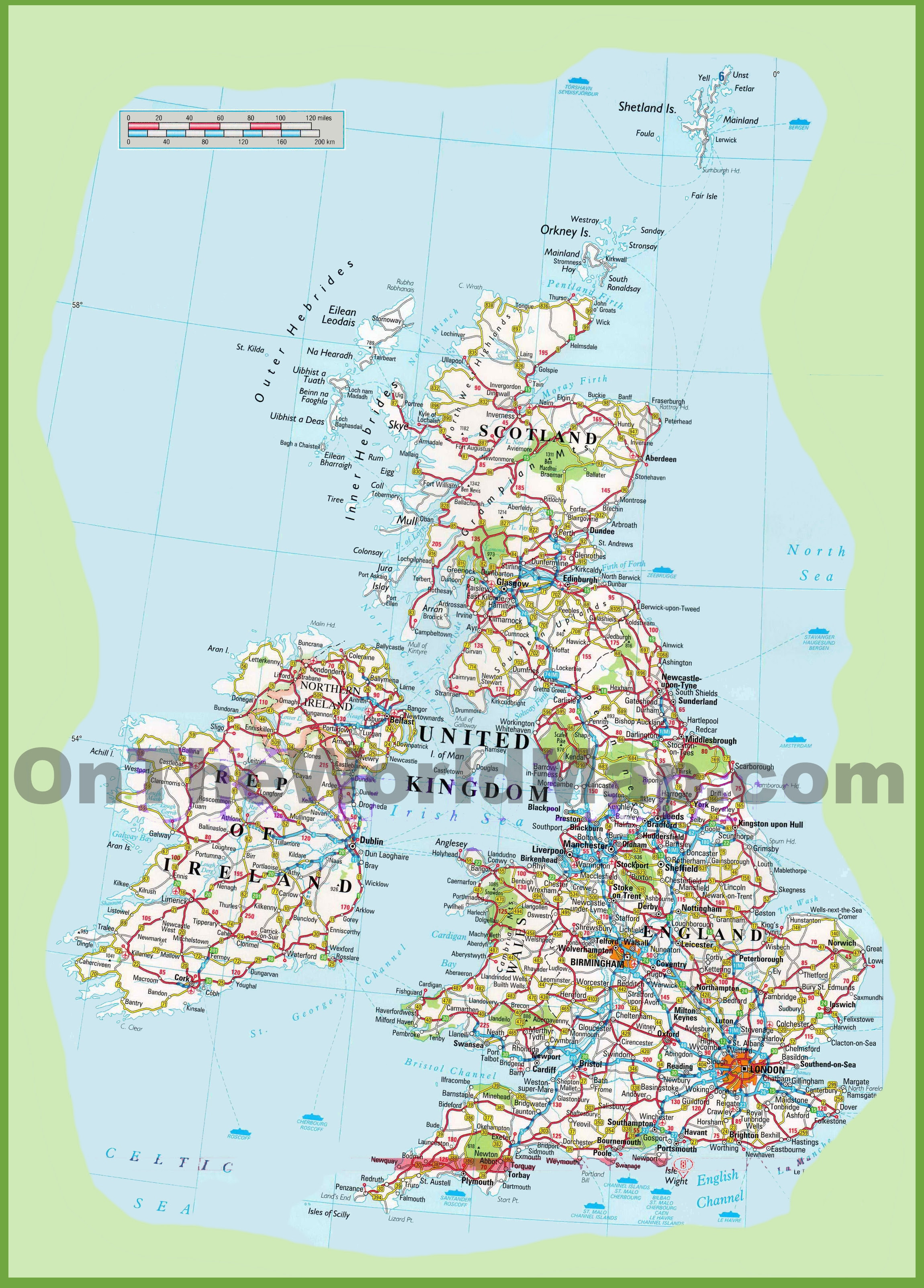 Detailed Road Map Of England AFP CV