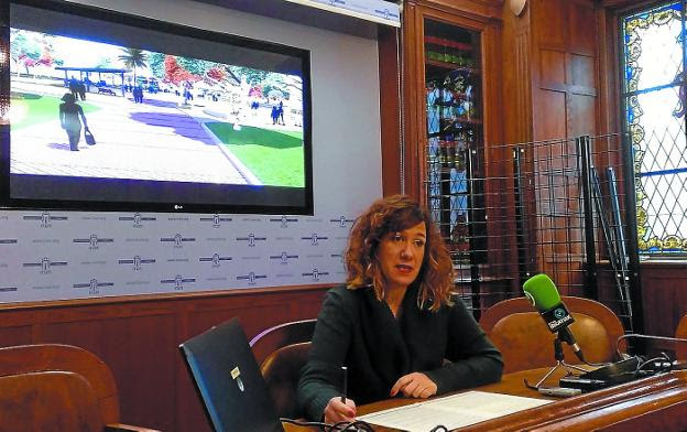 Cristina Laborda anunció ayer la aprobación oficial del proyecto para la glorieta de Palmera-Montero./