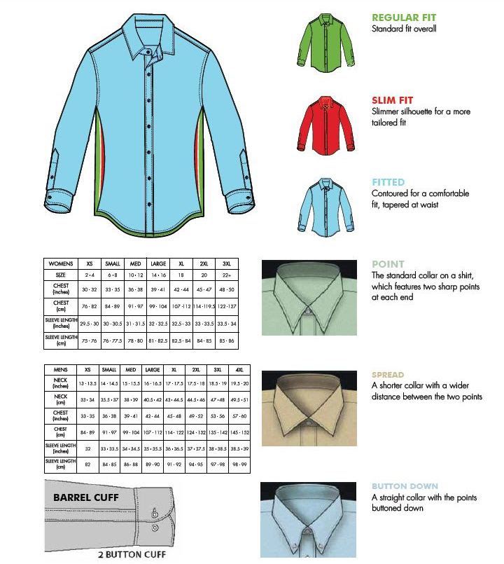 Mens Dress Shirt Size Chart - Greenbushfarm.com