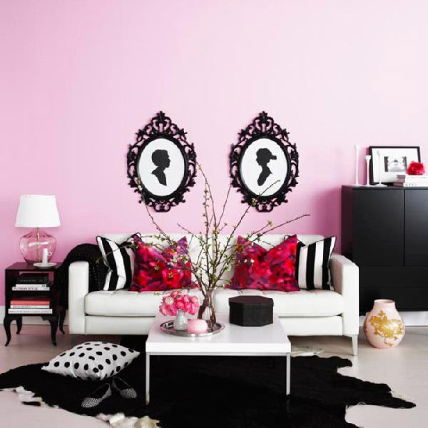 Gina Kates: ung drill ikea frame  Ikea black ung drill frames, pink walls paint color, white Ikea ...