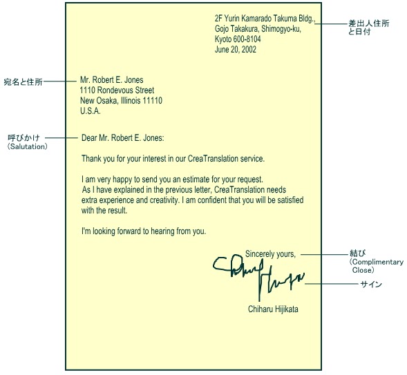 Maimoon 手紙 日付 署名 位置