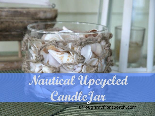 Nautical Upcycled Candle Jar Inpired