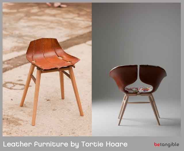 Shaped Boiled Leather Furniture by Tortie Hoare | Betangible B2B