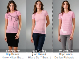 Bop Basics Breast Cancer Awareness Tee - Nicky Hilton, Hilary Duff, Denise Richards