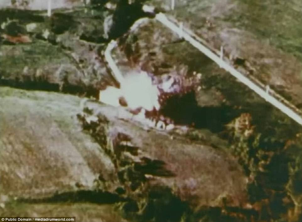 The fighters drop bombs and open fire on a bridge in the Italian countryside, before the squadron moves on to a supply train making its way toward Rome, which they stop on its track before destroying its cargo
