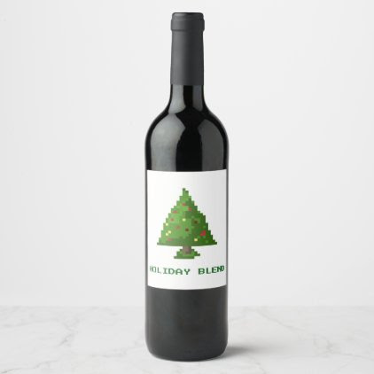 Geek Holiday 8Bit Pixel Wine Label