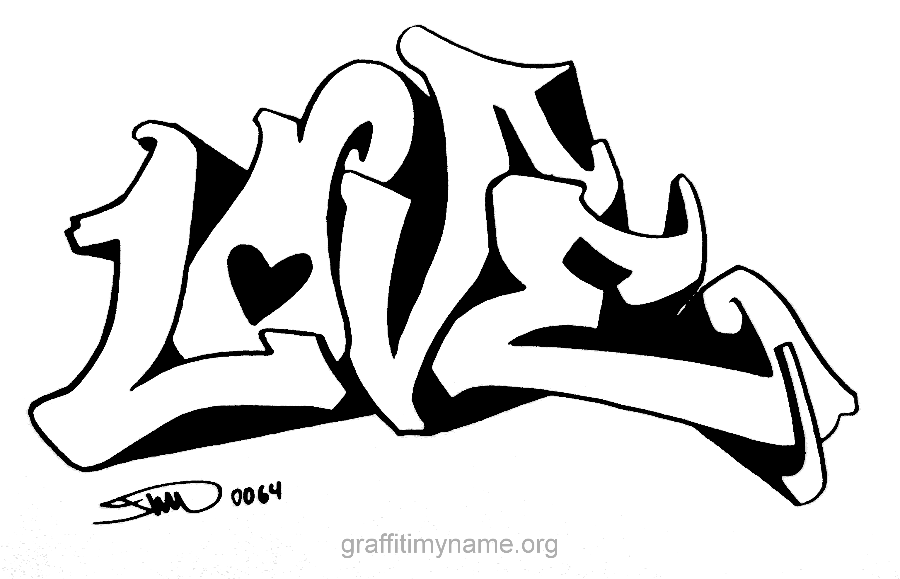  Gambar  Graffiti  I Love  You  Sobgrafiti