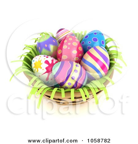 3d Easter Eggs In A Basket easter eggs in a basket pictures. 3d Easter Eggs In A Basket