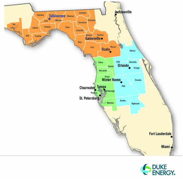 Duke Energy Coverage Map Florida Map Of Florida 