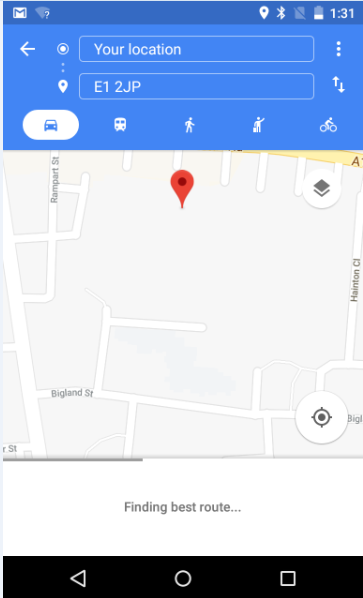Google Maps with Offline Maps sometimes gets stuck on "Finding best route"