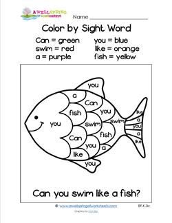 Color Sight Word Worksheets - antoneanews