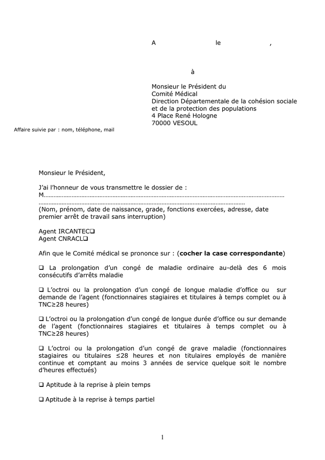 Lettre De Reprise De Travail à Temps Complet Exemple de Lettre