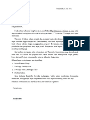 Lihat Cara Membuat Surat Lamaran Kerja Pertamina ...