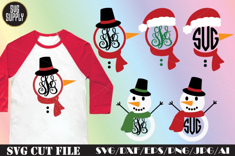 Download Free Snowman Monogram Set Svg Cut File Crafter File ...