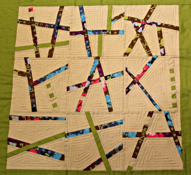 quilting detail on improv blocks