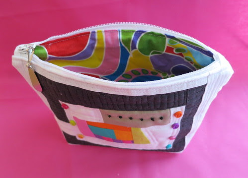 The insides of my first zippered pouch