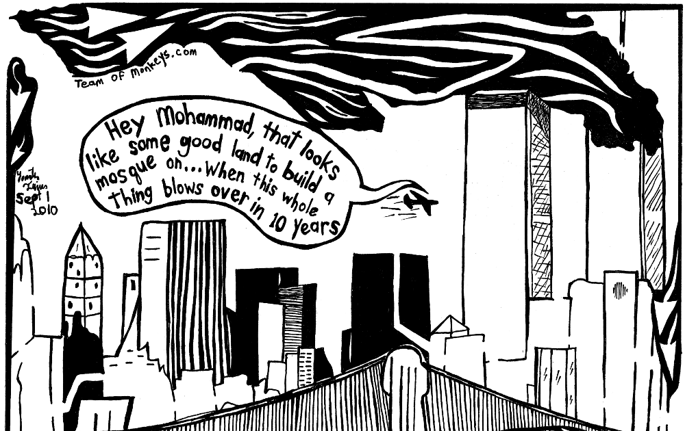 Political Mazes: Maze cartoon of the September 11th attacks on the WTC