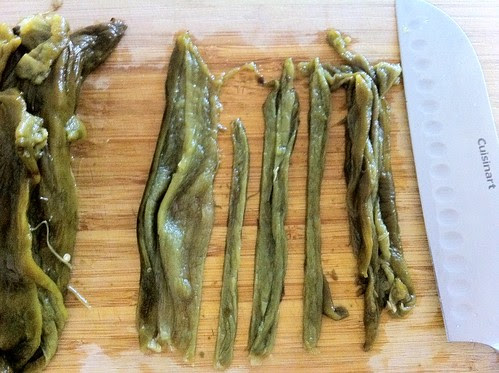 Thinly Sliced Roasted and Peeled Anaheim Chile
