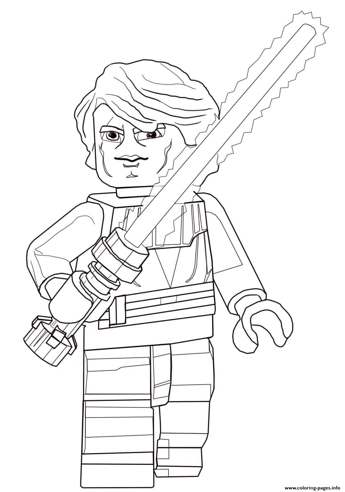 Cartoon Lego Princess Leia Coloring Pages for Kids