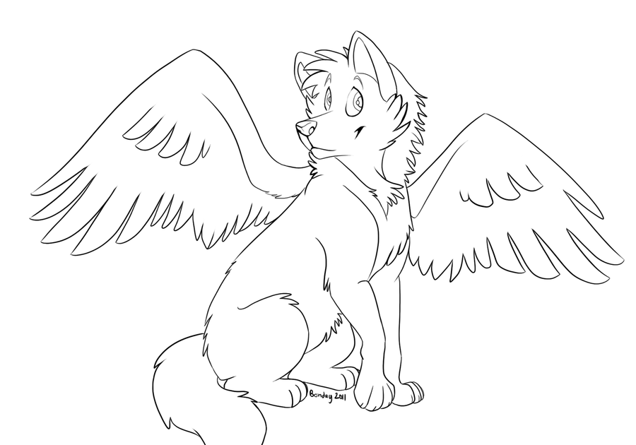 New Coloring Pages: Anime Angel Wolf Coloring Pages - Wolf Girl