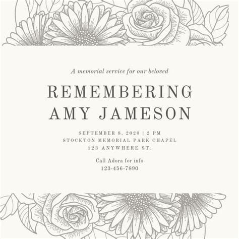 Customize 30 Funeral Invitation templates online Canva Customize 30 Funeral Invitation templates online Canva