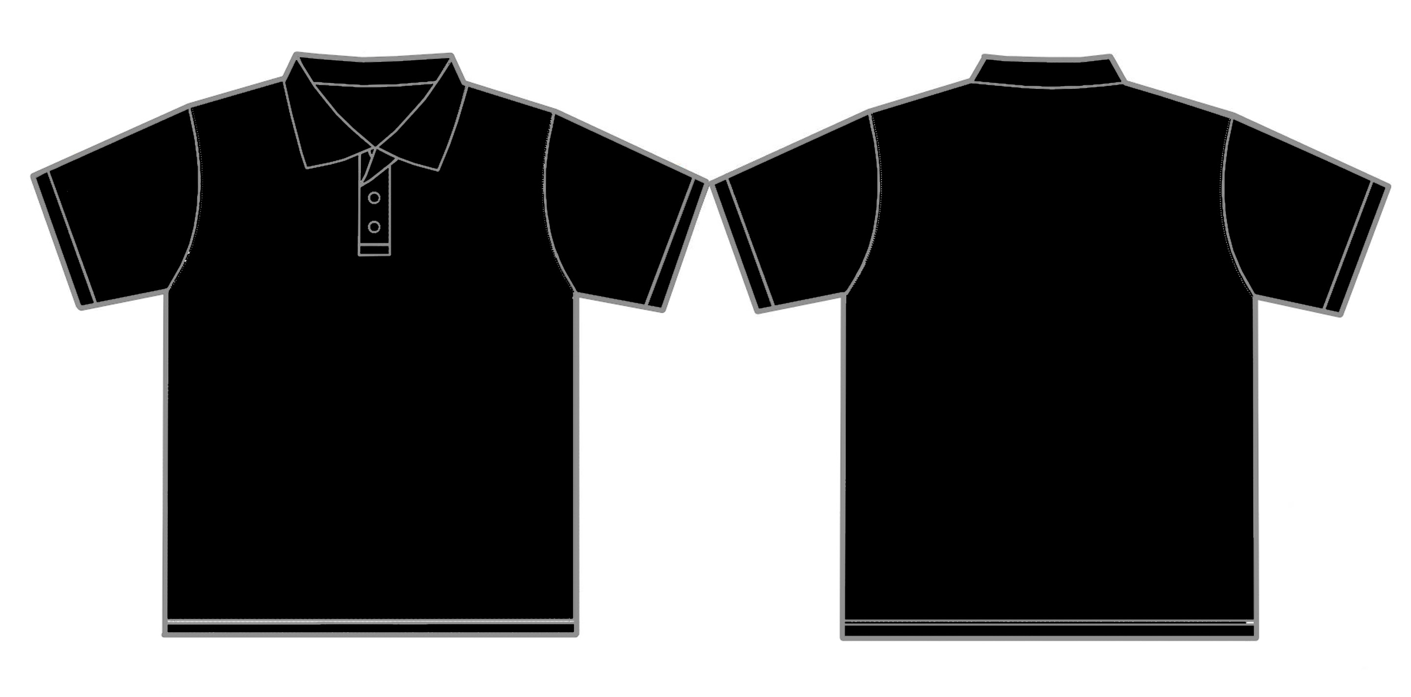 Editable Black Polo Shirt Template