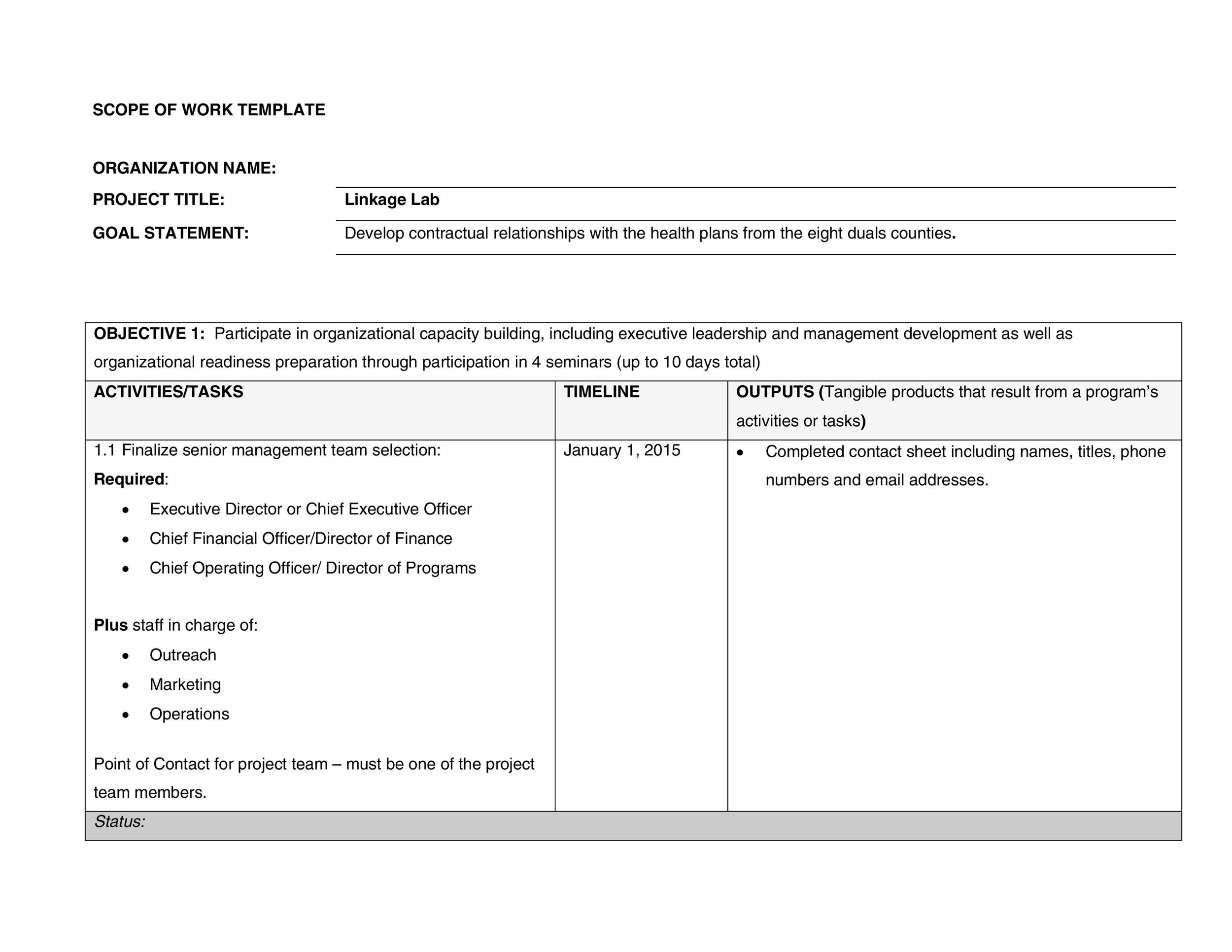 Cleaning Scope Of Work Template