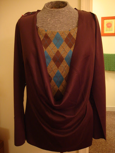 Style Arc demi drape top version 2, in progress