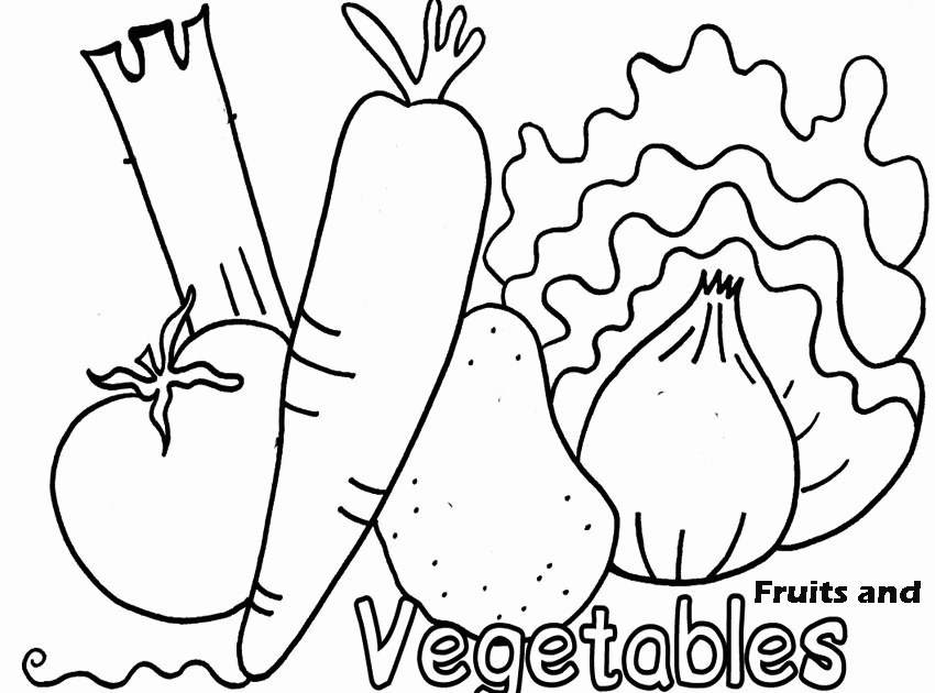 Fruit And Vegetable Coloring Book - Coloring Pages For Kids