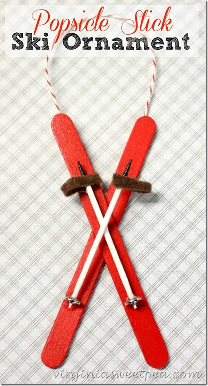 Popsicle Stick Ski Ornament