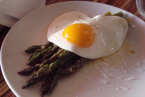 Roasted Asparagus with a Fried Egg at Monza in Charleston