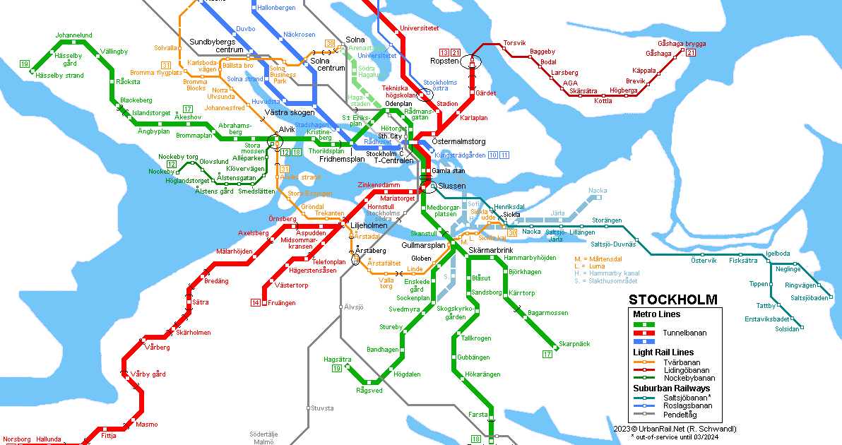 Stockholm Karta Tunnelbana | Karta Mellersta