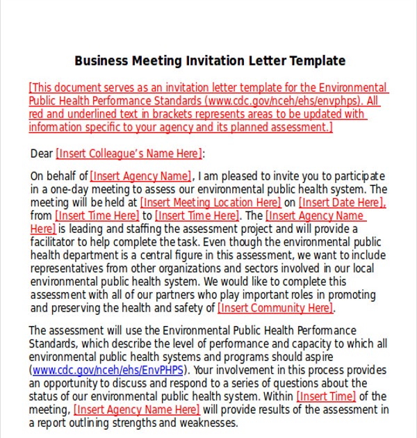 Business Email Invitation Sample | HQ Template Documents