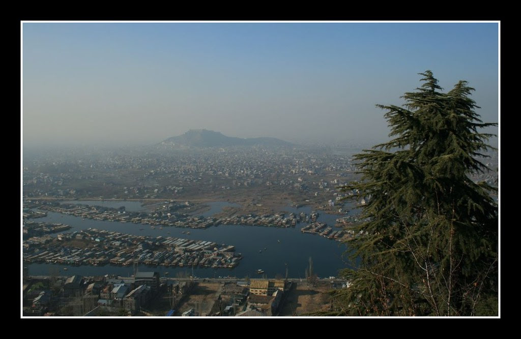 Dal lake boat houses view from fort