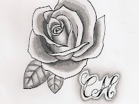 Small Black And White Rose Tattoo Drawing