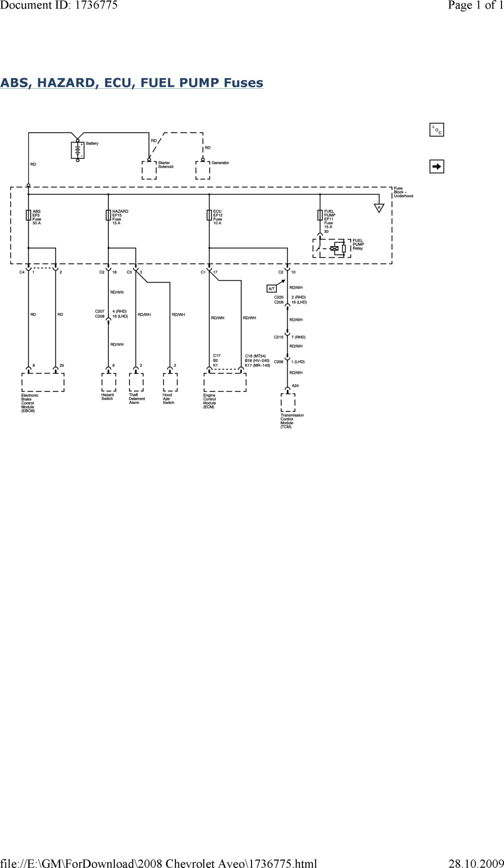 2007 Chevy Aveo Wiring Schematic