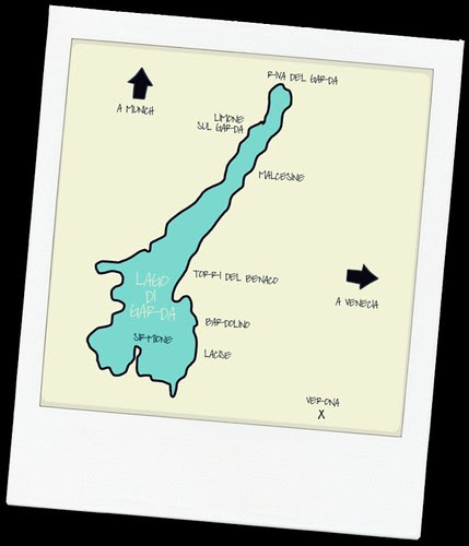 Mapa Gardasee polaroid
